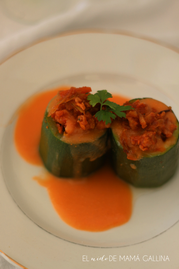 calabacines rellenos de marisco