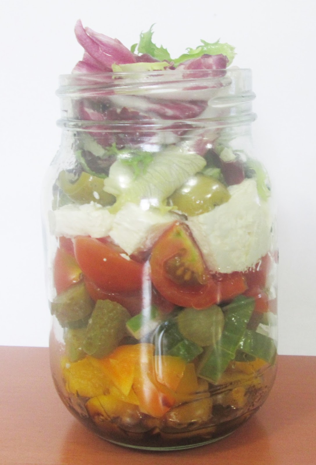 The Flaming Potato Mason (jam) jar salad