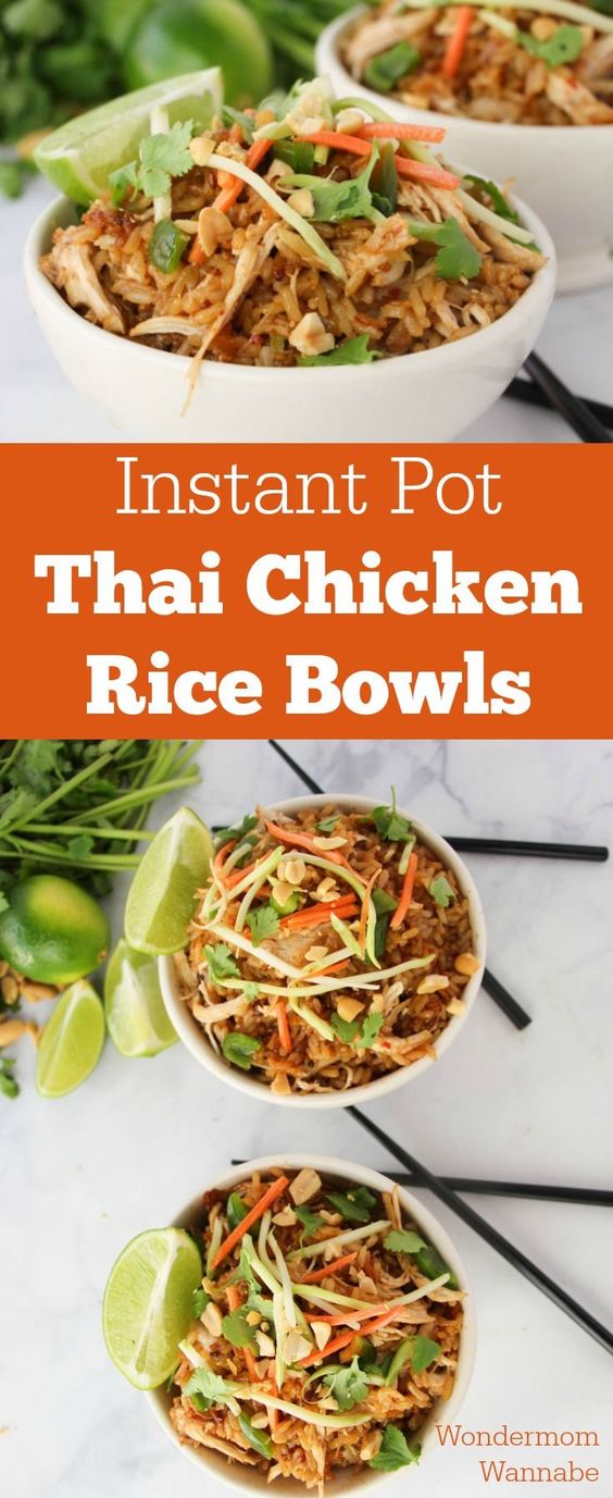 Instant Pot Thai Chicken Rice Bowl Awesome Foods