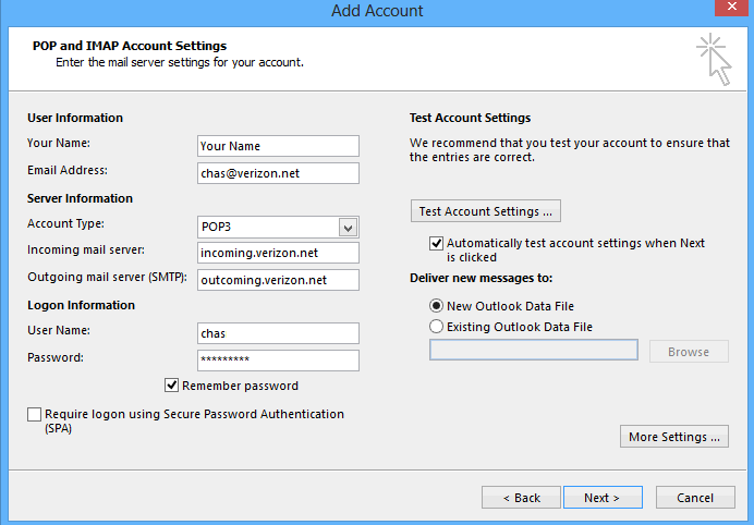 My Online Ideas: How to set-up an AT&T email account using Microsoft ...
