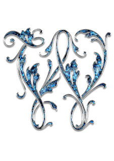 Abecedario Plateado y Azul.  Silver and Blue Alphabet.