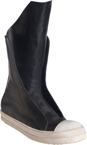 high top laceless sneakers