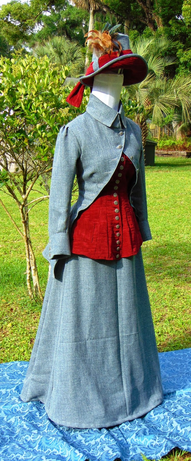 The Antique Sewist 1880 Riding Habit with Matching Hat Harper's Bazar