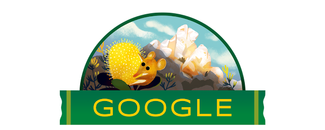 Graphic of the Google Doodle illustration celebrating Fitzgerald River National Park, featuring the honey possum
