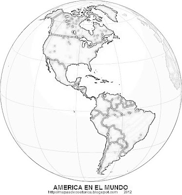 AMERICA, vista de America en el mundo, blanco y negro