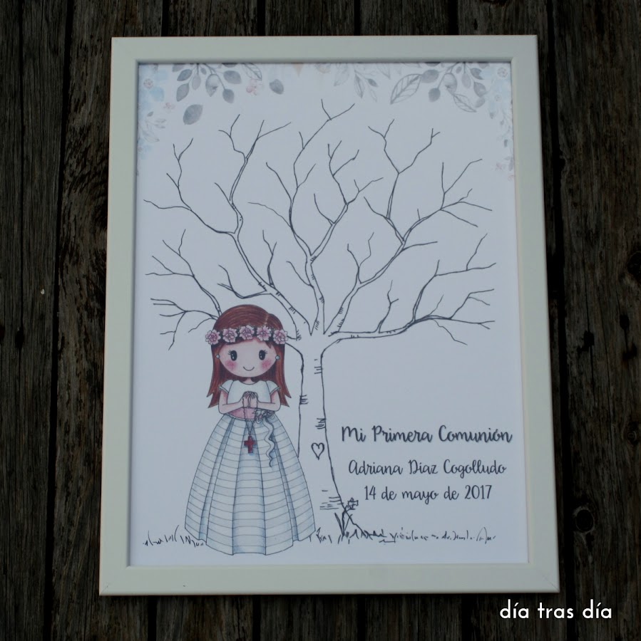 Árbol huellas Primera Comunión personalizado