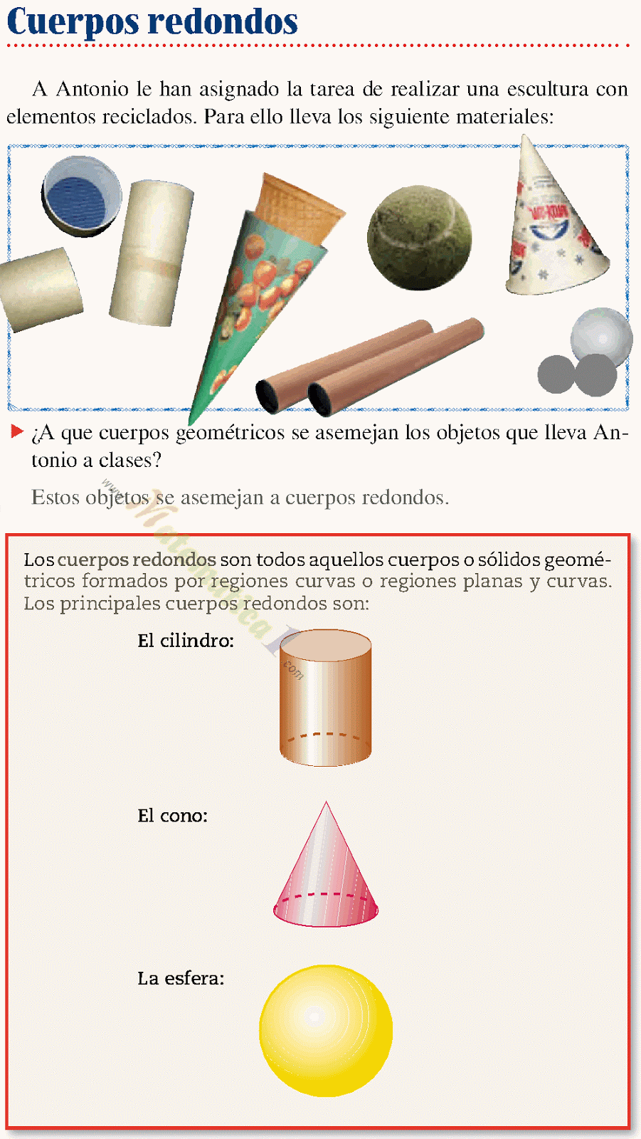 CUERPOS REDONDOS EJEMPLOS RESUELTOS DE MATEMATICA 8  OCTAVO AÑO PDF