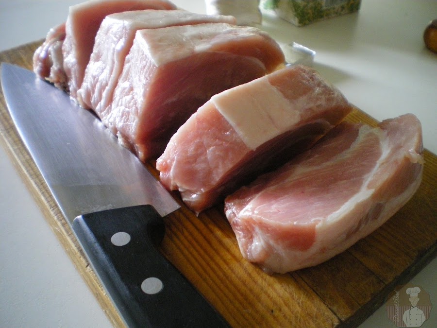 Laminar el lomo de cerdo