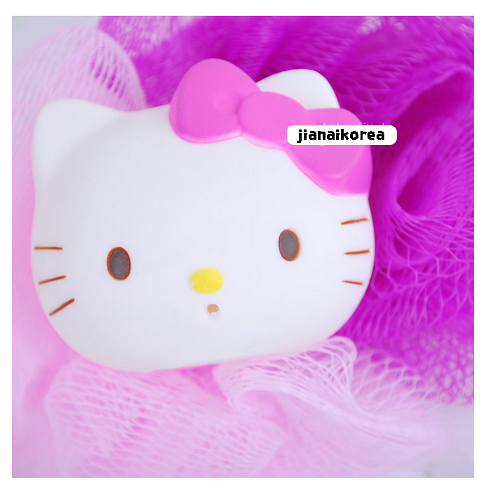 Hello Kitty Beep Sound Shower Soap Bubble Body Wash Puff Sponge Mesh