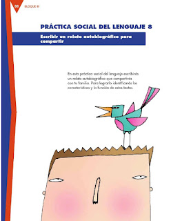 Apoyo Primaria Español 3er grado Bloque 3 lección 2 Práctica social del lenguaje 8, Escribir un relato autobiográfico para compartir