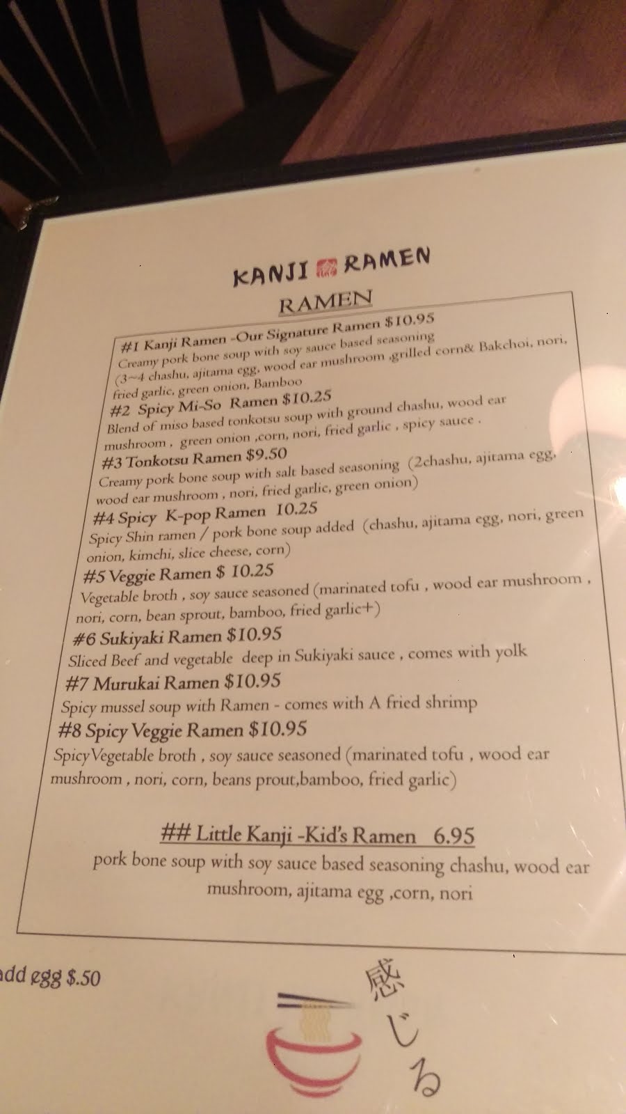 Trinh's Kitchen Kanji Ramen