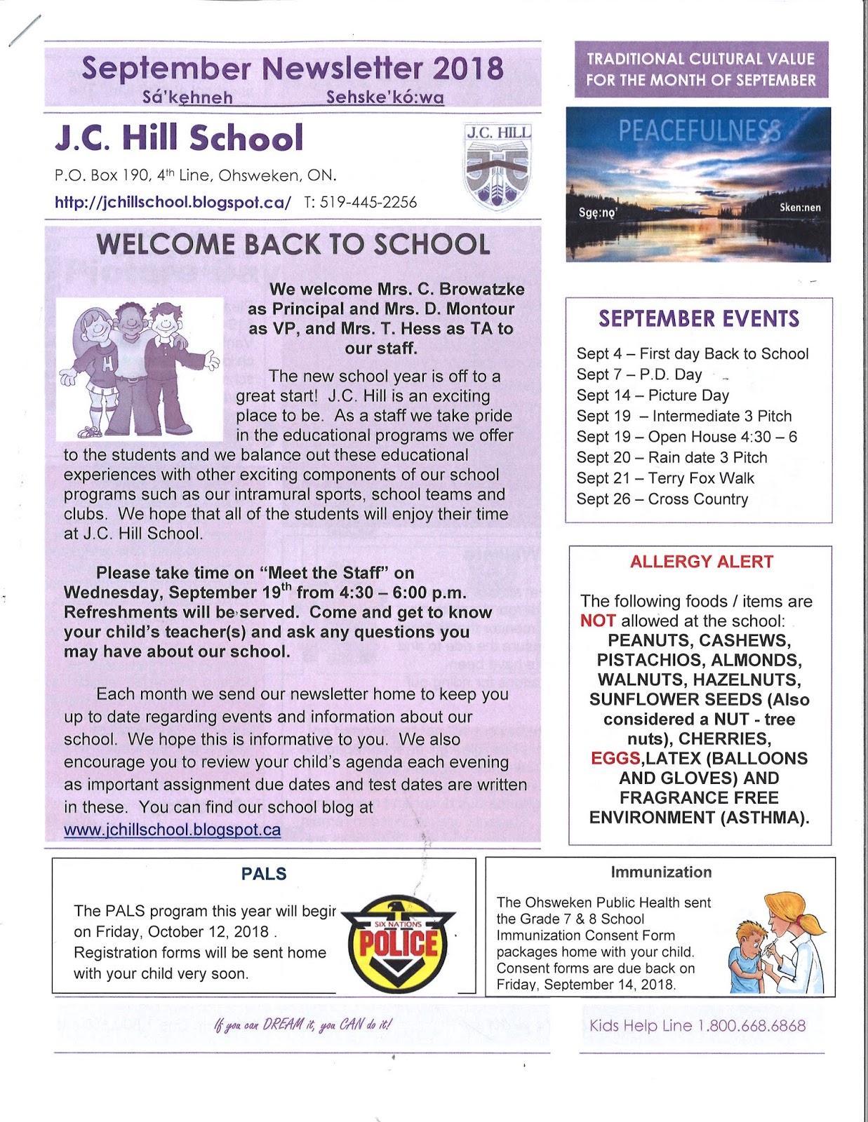 J.C. Hill Calendar and Newsletters