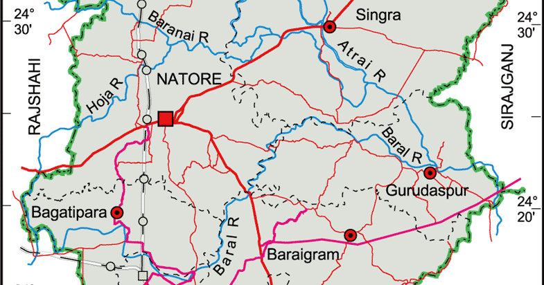 Map Of Natore District Maps Of Bangladesh: Natore District