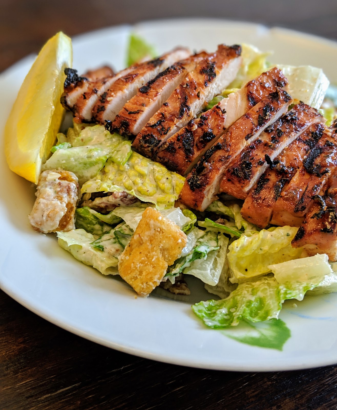 The Best Marinated BBQ Chicken Caesar Salad with Homemade dressing