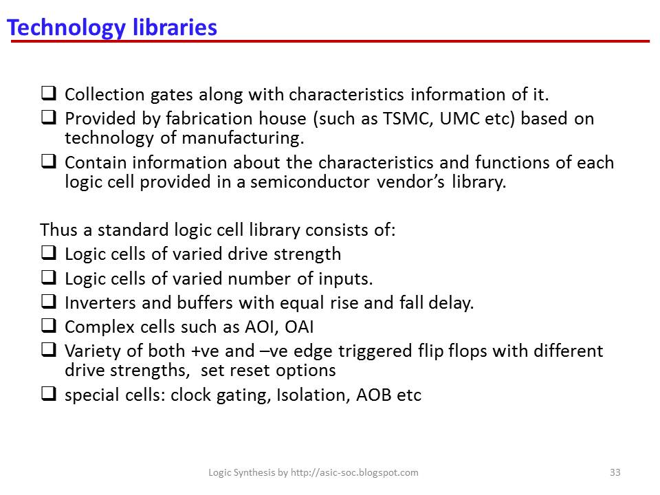 Asic System On Chip Vlsi Design Technology Libraries Lib