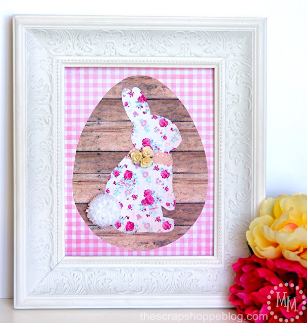 framed paper bunny easy Easter craft