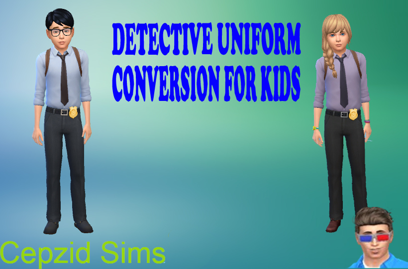 Sims 4 CC's The Best Detective Outfit Conversion For Kids by Cepzid