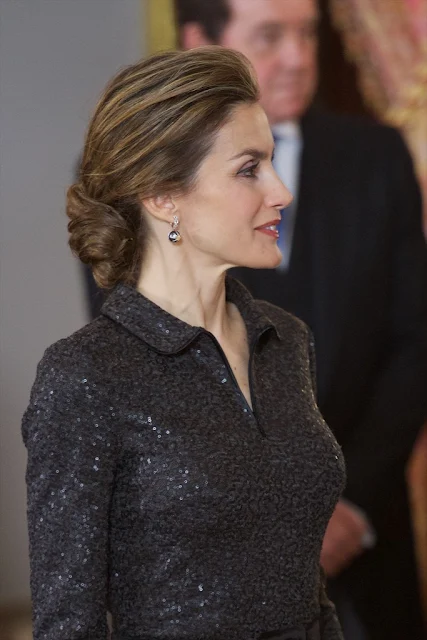 Queen Letizia of Spain attend the annual Foreign Ambassadors