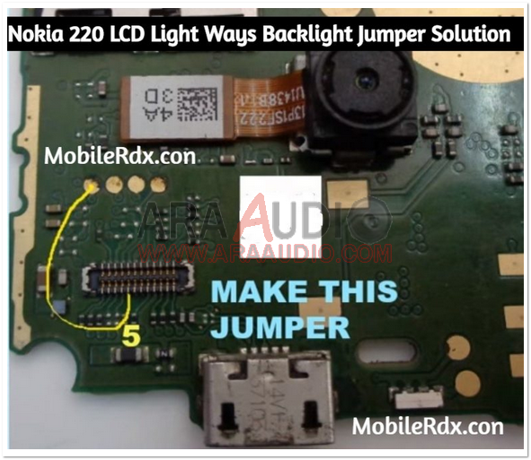 Solusi Jumper LCD Nokia 220 Layar Hitam mati