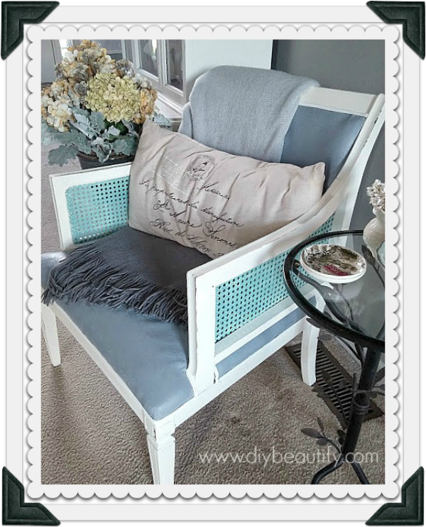 A vintage chair gets a chalk paint makeover at www.diybeautify.com