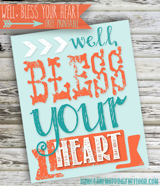 Free "Well, Bless Your Heart" Printable. High res PDF prints out in 8x10 size.