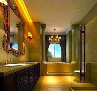 Formal interior design bathroom.