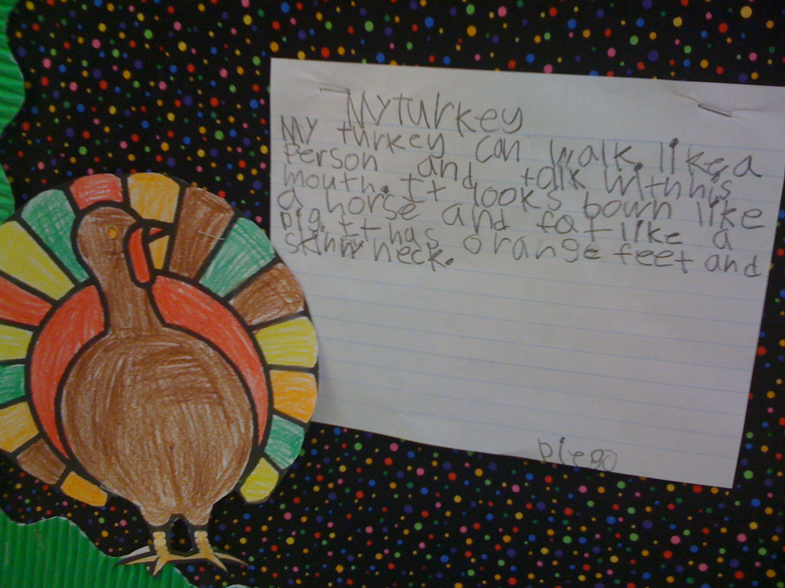 Blackboard An Elementary Education Blog Turkey Descriptive