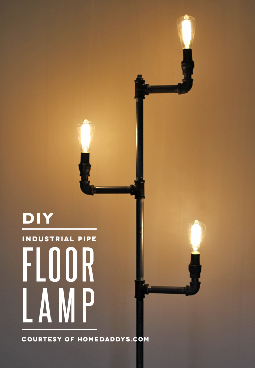 How About Orange To Make An Industrial Pipe Floor Lamp - Water Pipe Lamp Diy