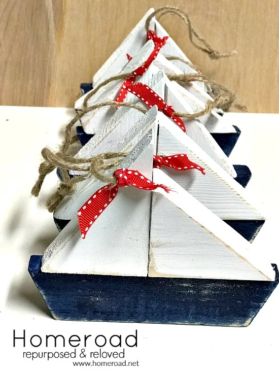 Wooden sailboat Christmas ornaments