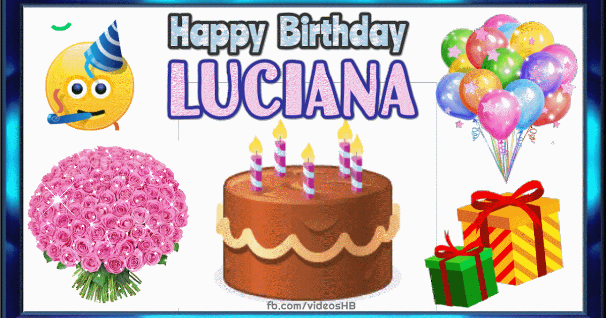 Happy Birthday Luciana image cake gif