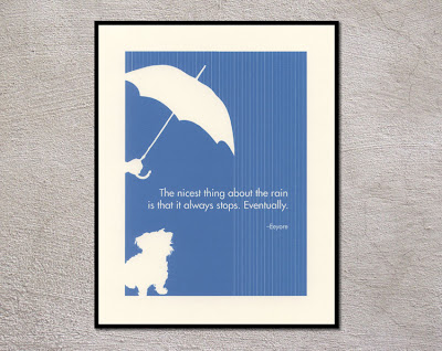 framed poster of dog and umbrella