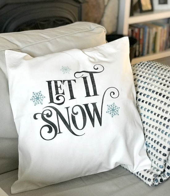 Stenciling a Winter Pillow Cover