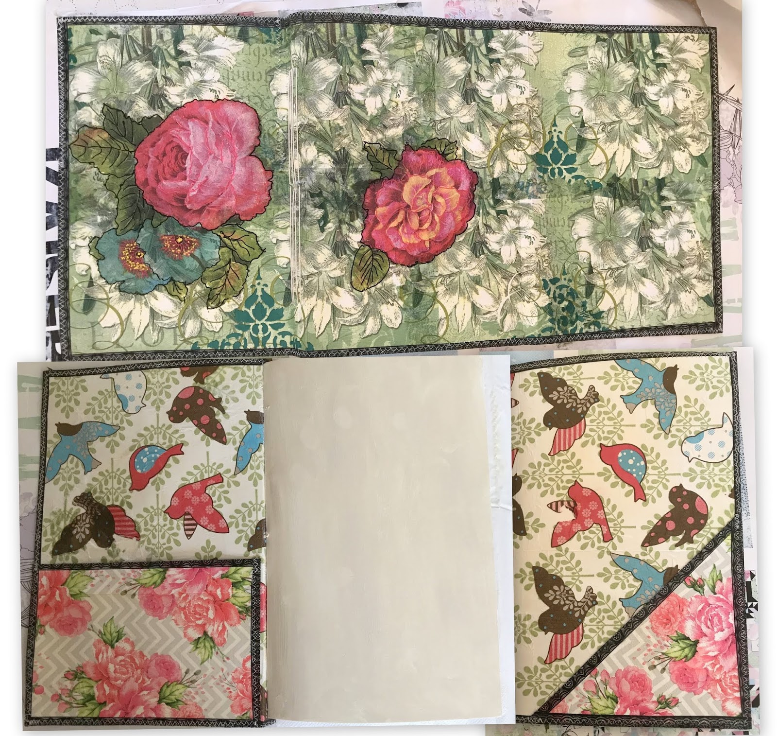 Australian Art Journal Swap Colleen's paper napkin art journal from