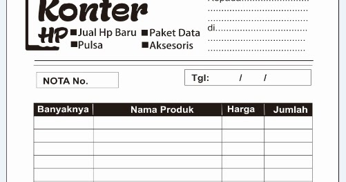 Contoh Nota Laundry Lengkap Contoh ILB