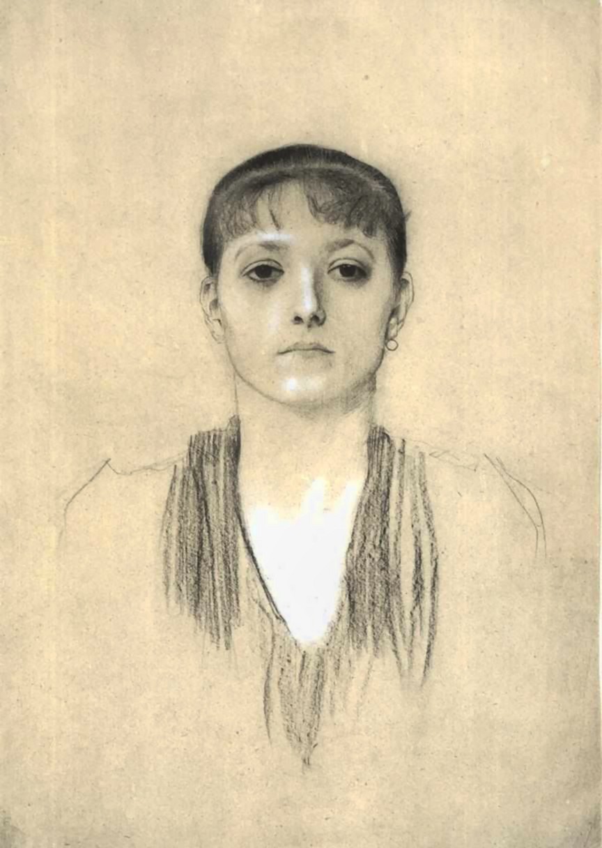 Gustav Klimt Ritratto di una ragazza vista frontale