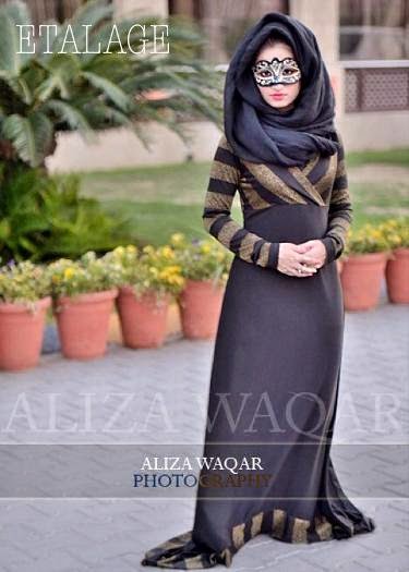 Latest Abaya Collection For Girls From Summer 2014 By Etalage | Fashionable Abayas For Muslim Girls