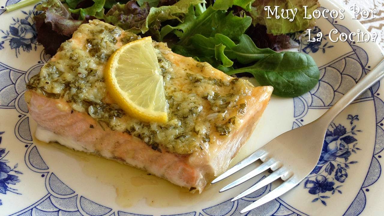 Salmon A La Plancha Con Ajo Y Perejil Muy Locos Por La Cocina: Salmón Asado con Limón, Mostaza, Ajo y Perejil