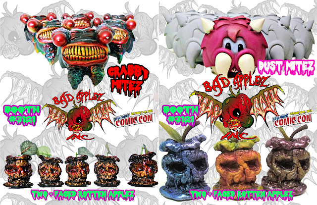 New York Comic-Con 2012 Exclusive Crabby Mitez, Dust Mitez & Two-Faced Rotten Applez Resin Figures by Bad Applez Inc. (OsiRisORion & NeMo)