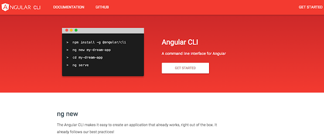 Angular CLI homepage Angular CLI