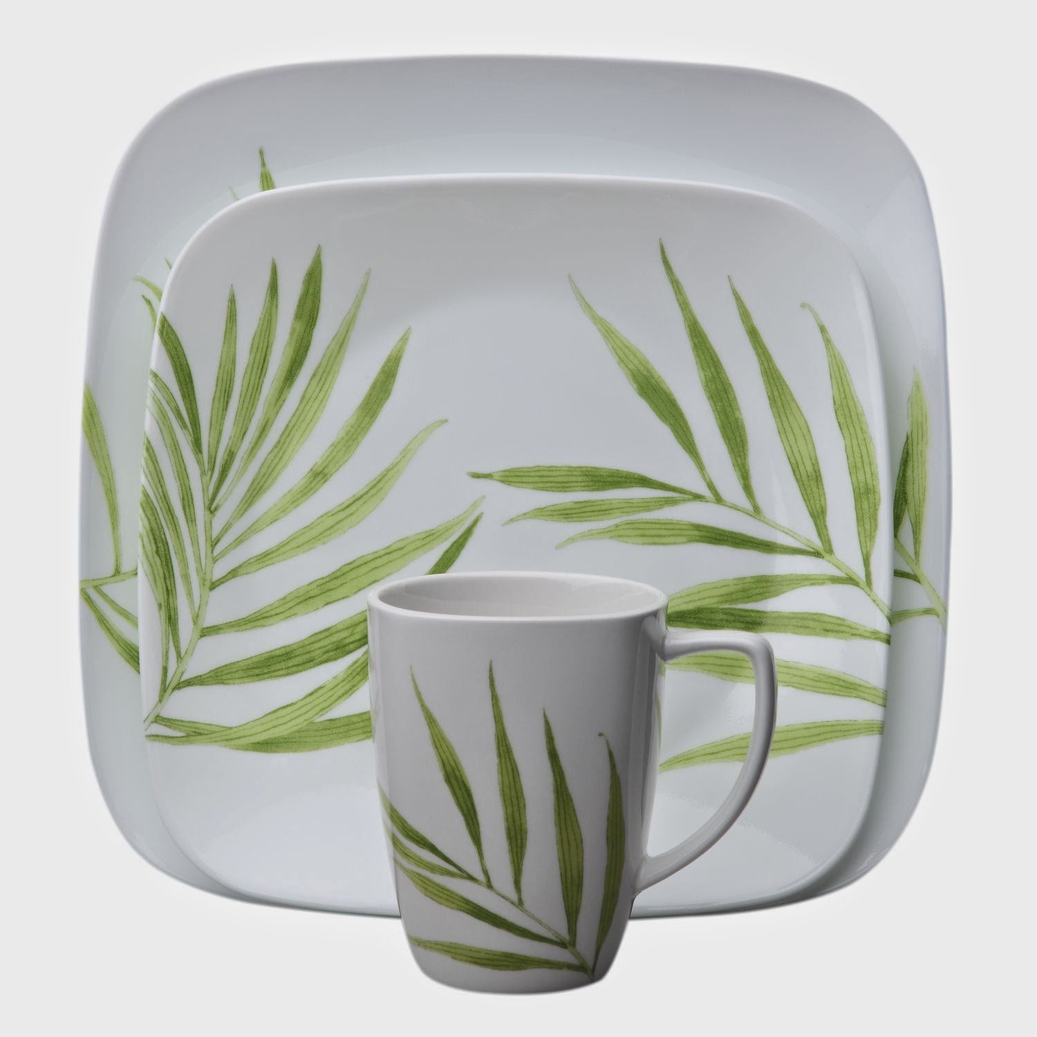 ANJ Jaya Enterprise CORELLE® SQUARE™ BAMBOO LEAF 16PC DINNERWARE SET