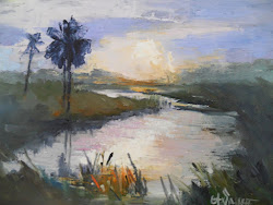 painting landscape tropical daily carol oil wetlands pieces sunset schiff studio purchase 6x8 mountain eight