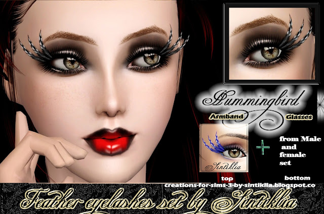 Feather Eyelashes Set By Sintiklia For Sims 3