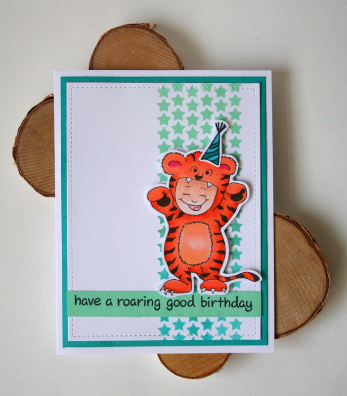 Stretch Your Stamps Birthday Card using Halloween Stamps by Jess Moyer featuring Gerda Steiner Designs