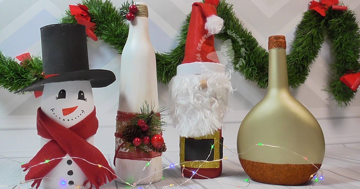 Todo el tiempo concierto costilla El rincón de las manualidades caseras.: Botellas de cristal recicladas y decoradas  de navidad.