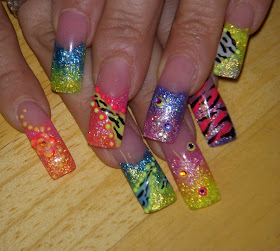 Nails Done Right: OPI Black Shatter , Birthday Nails & Neon Fun
