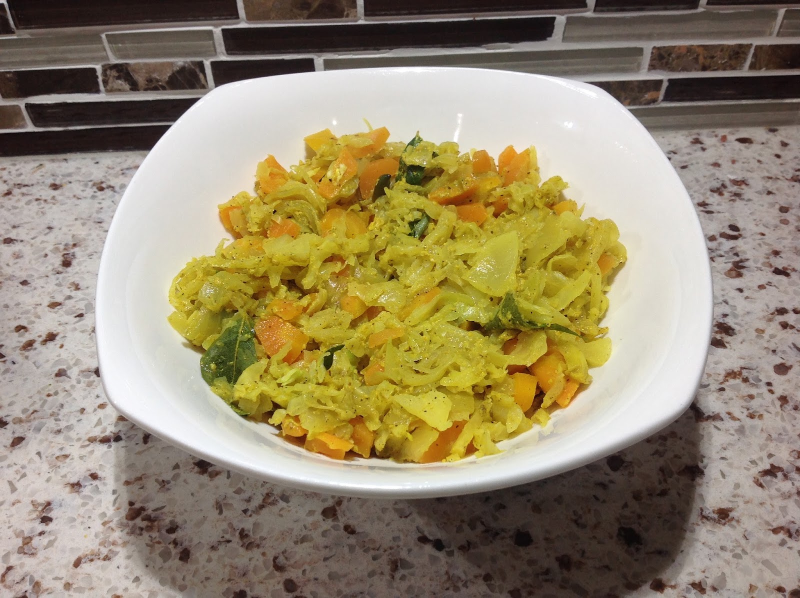 Ajantha's Food Cabbage and Carrot Curry Srilankan Style