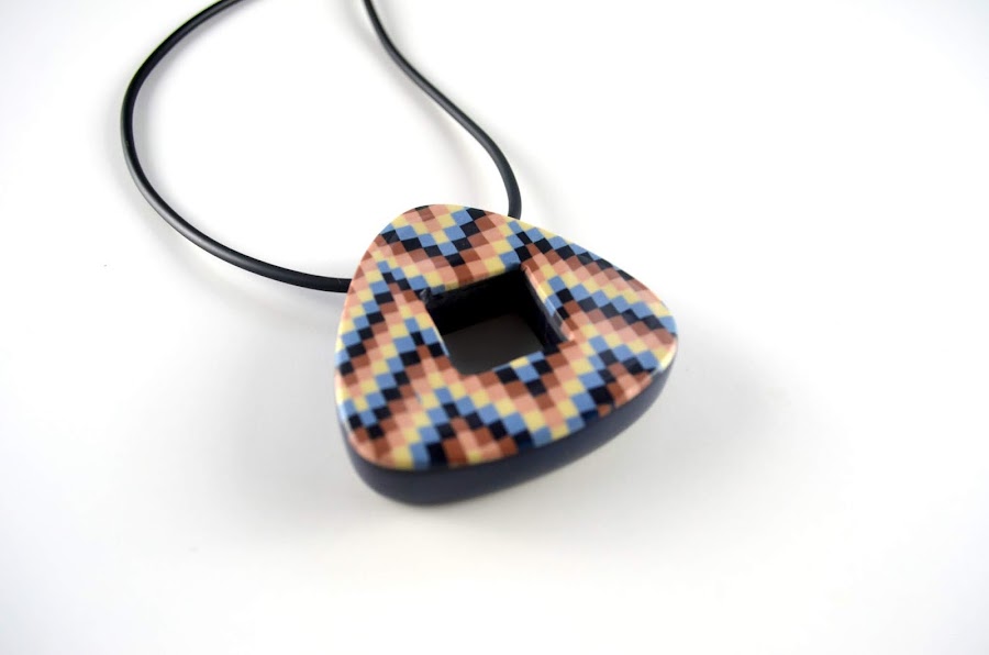 colgantes geométricos huecos arcilla polimérica