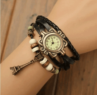 Harga Jam Tangan Gelang Kulit Braid Leather Watch Murah-murah