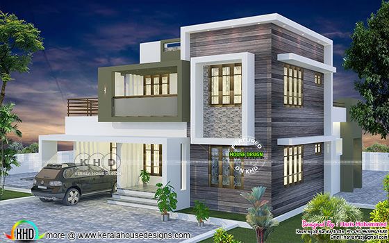 Right side view rendering of a modern home