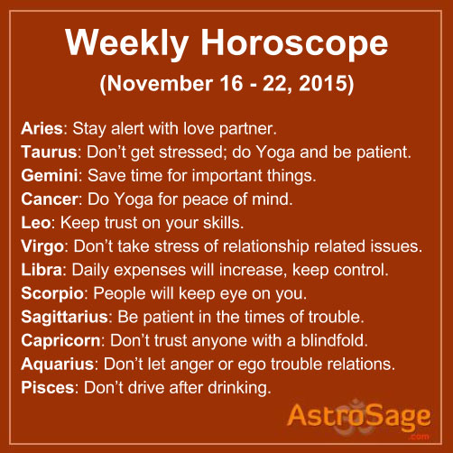 AstroSage Magazine: Weekly Horoscope (November 16 - November 22)